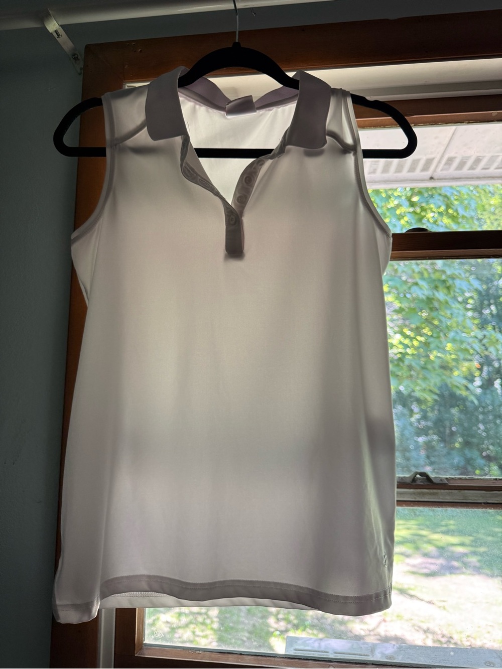 Birdies White Collared Sleeveless Polo Tank